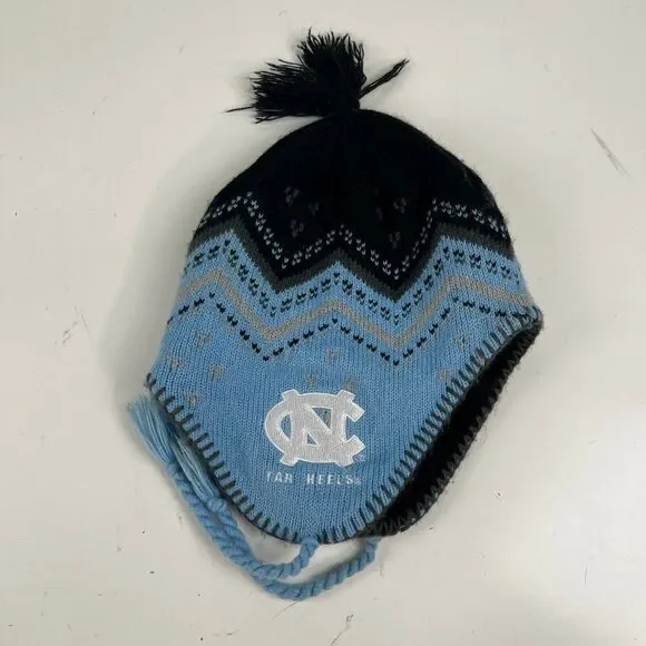 UNC North‎ Carolina Tarheels Winter Aviator Style Hat Cap Blue  Pom OS - Picture 13 of 16